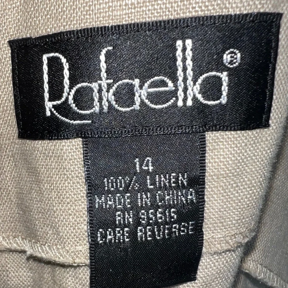 Rafaella Women Linen Suit‎ Blazer Skirt Set Beige Size 14